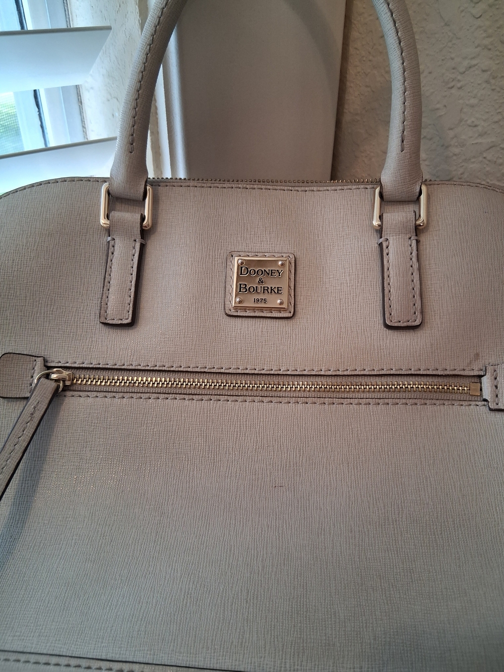 Dooney & Bourke Bone Saffiano Top-Handle Satchel